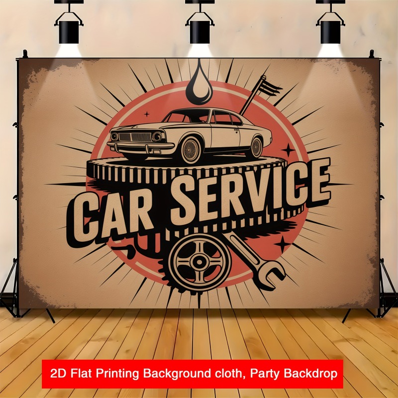 Heavy Equipment Mechanic - Large retro car service banner -