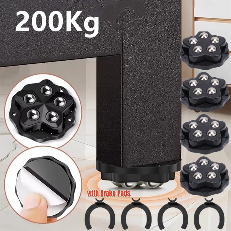 Heavy Equipment Tires - 4Pcs Brake-operated Self Adhesive Caster,Heavy Duty